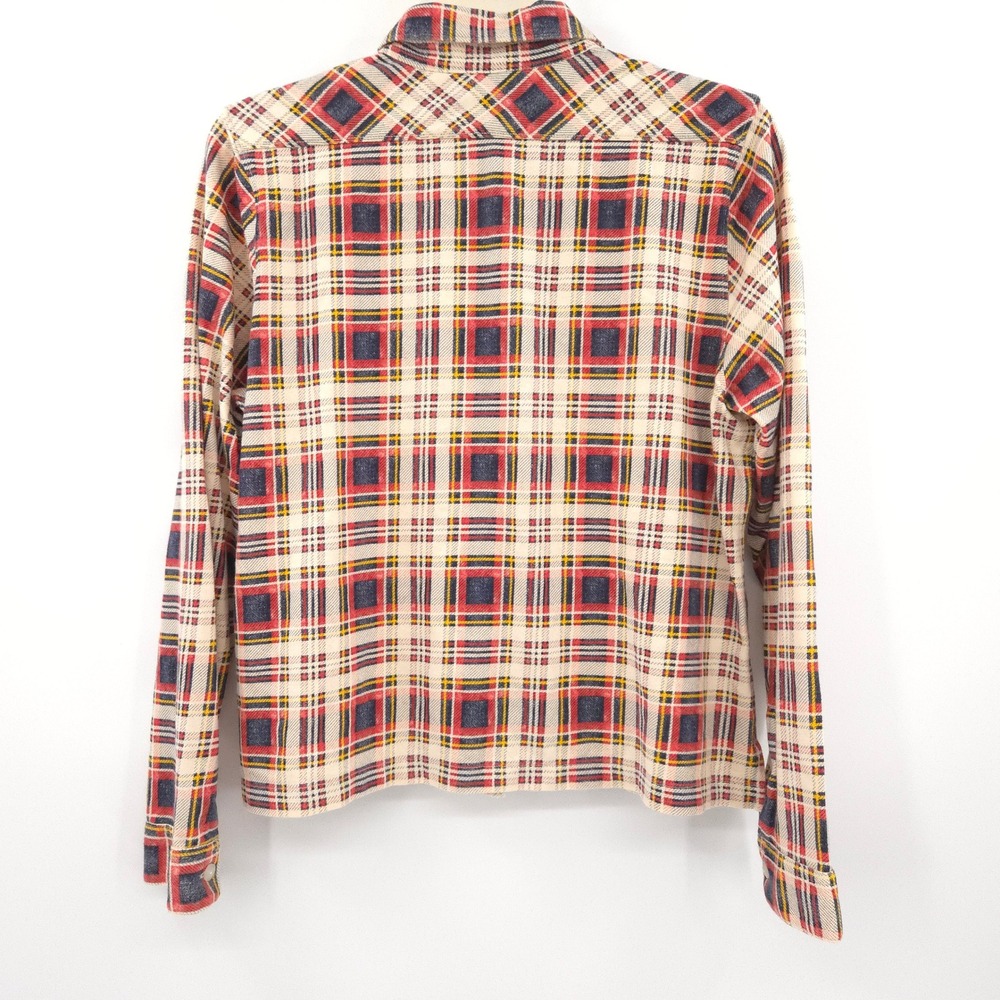 RRL Double Ralph Lauren Plaid-print jersey camp Shirt Womens 3 (US6) NWT $295 - Picture 12 of 13